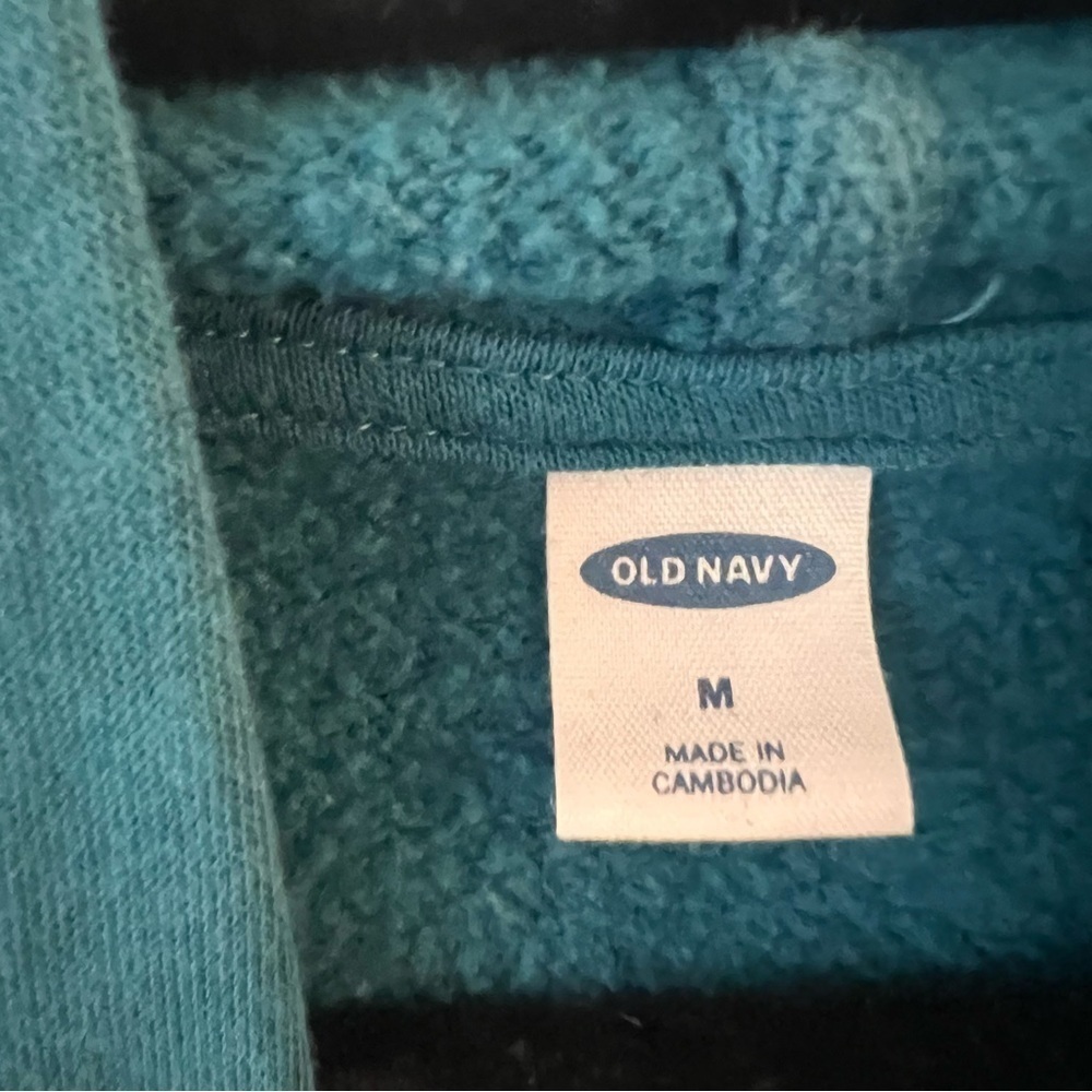 Old Navy Teal Hoodie with Heart Graphic​​​​​​​ - Picture 4 of 6